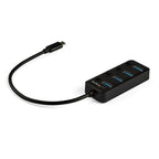 StarTech.com HB30C4AIB hub de interfaz USB 3.2 Gen 1 (3.1 Gen 1) Type-C 5000 Mbit/s Negro