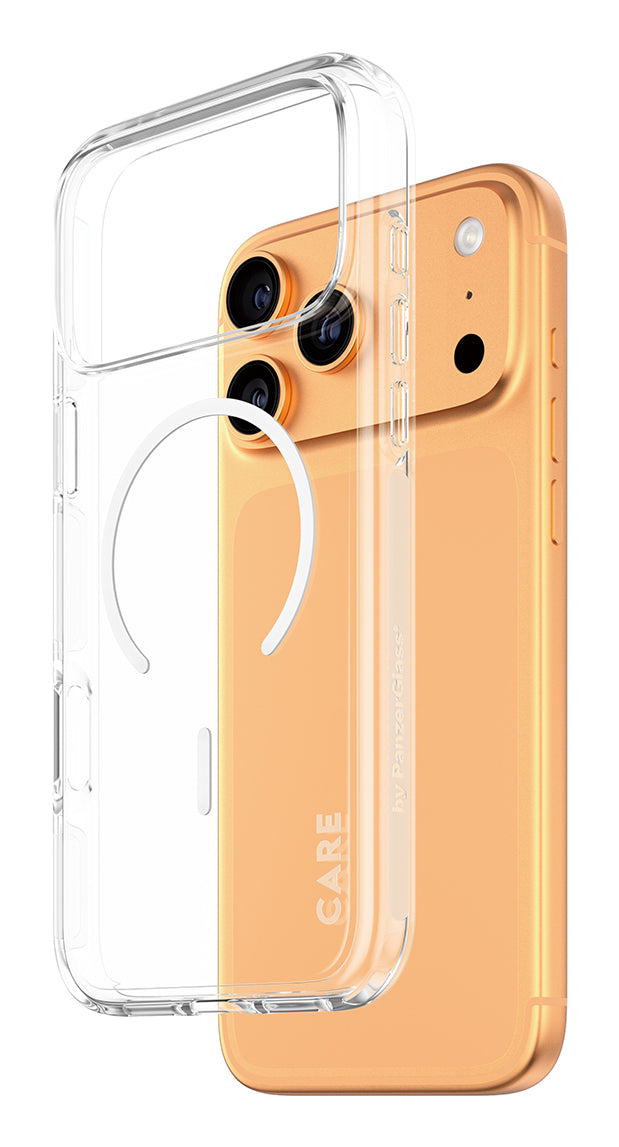 PanzerGlass CARE™ by ® Urban Explorer Case Transparent w. White MagSafe iPhone 17 Pro Max funda para teléfono móvil Transparente