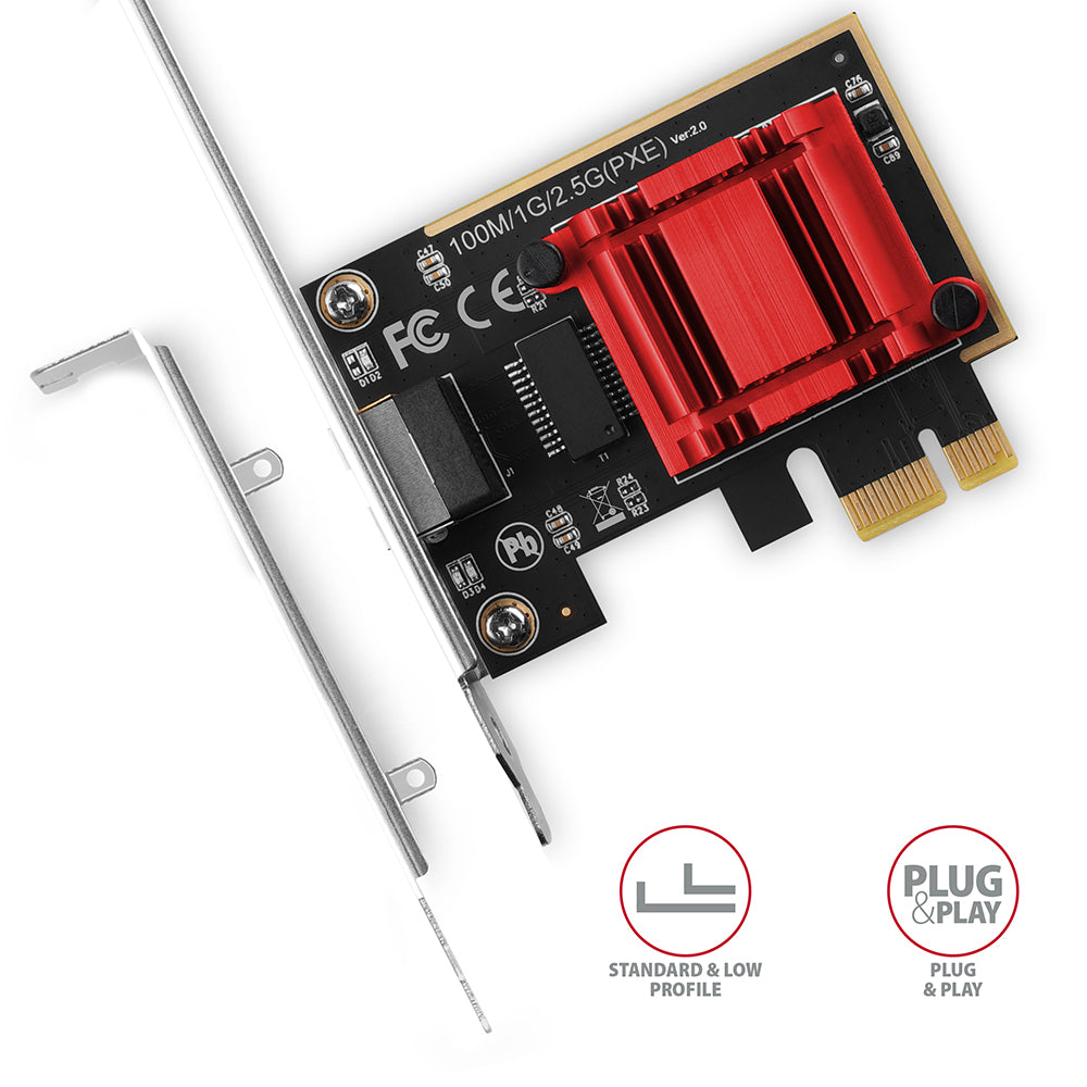 Axagon PCEE-G25 adaptador y tarjeta de red Interno Ethernet 2500 Mbit/s (3)