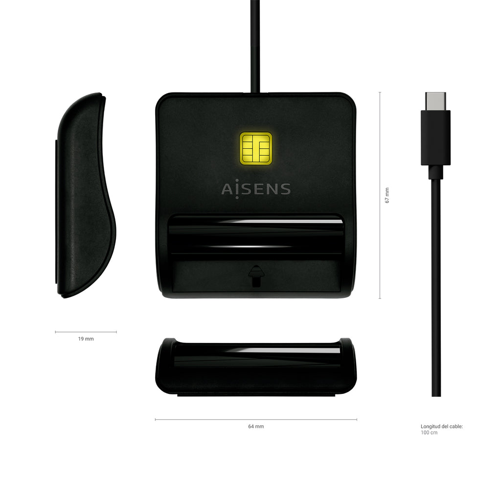 AISENS ASCR-SN03C-BK lector de control de acceso Lector USB de control de acceso (5)