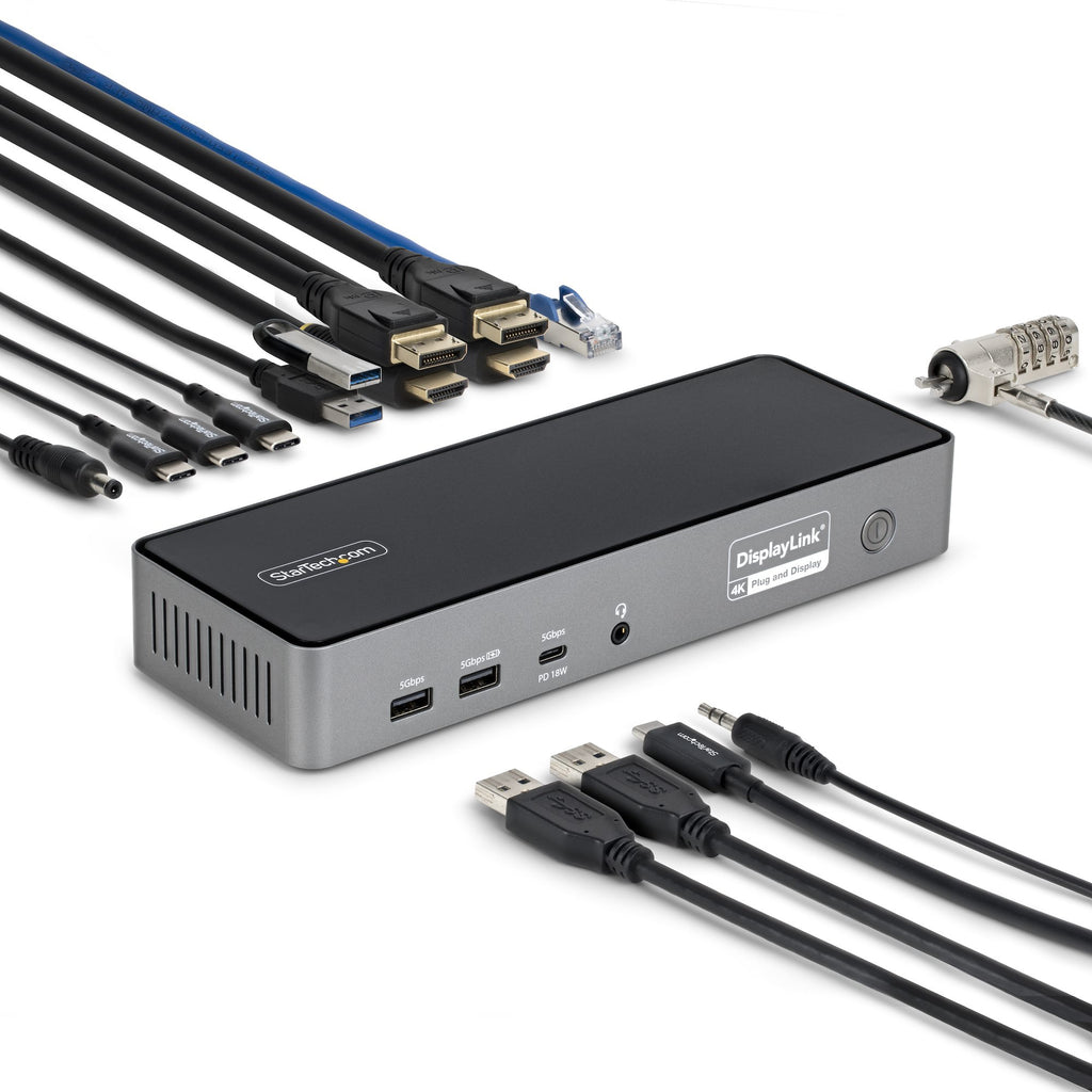 StarTech.com DK30C2DPEPRUE base para portátil y replicador de puertos Alámbrico USB 3.2 Gen 1 (3.1 Gen 1) Type-C Gris