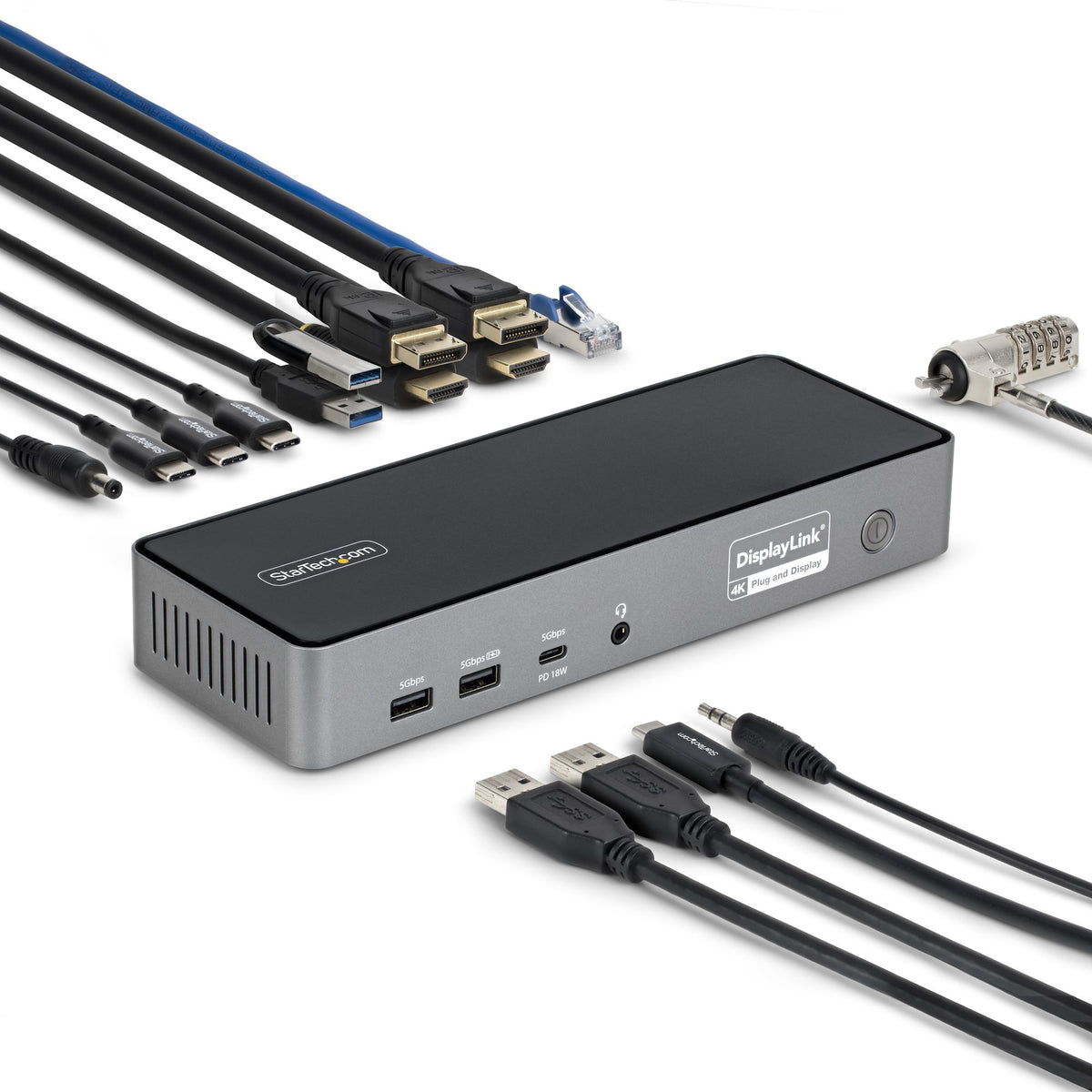 StarTech.com DK30C2DPEPRUE base para portátil y replicador de puertos Alámbrico USB 3.2 Gen 1 (3.1 Gen 1) Type-C Gris