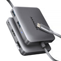 Axagon N HMC-5HL USB 5Gbps hub 2x USB-A HDMI 4k/60Hz RJ-45 GLAN PD 100W kabel USB-C Alámbrico USB 3.2 Gen 1 (3.1 Gen 1) Type-C Plata