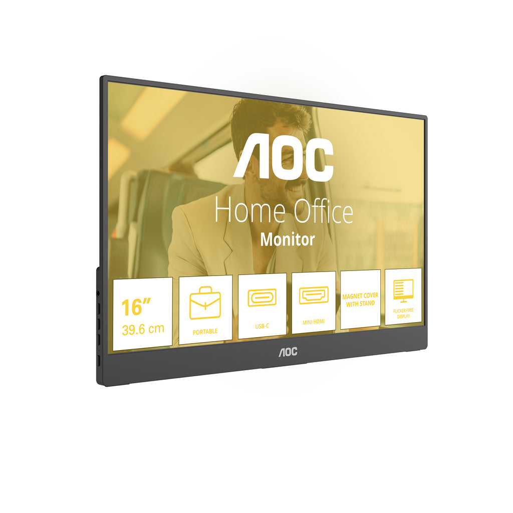 AOC 16T20E2 monitor o TV portátil Monitor portátil Negro 39,6 cm (15.6") LED 1920 x 1080 Pixeles (2)