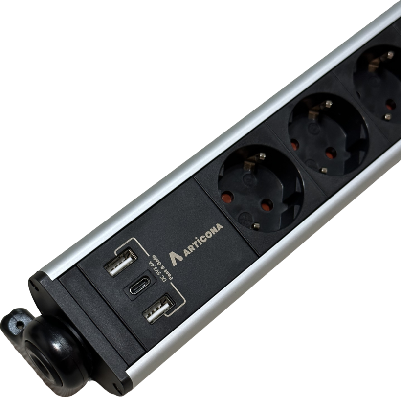 Regleta 6 ranuras + 3x USB A/C 1,4 m (3)