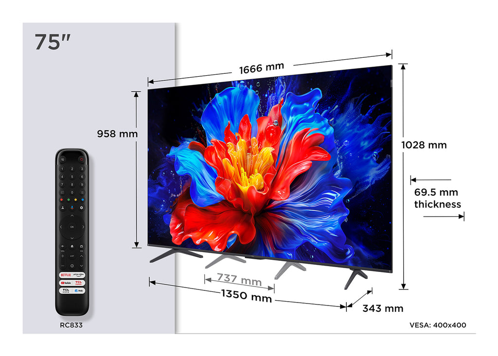 TCL P8K 75P8K 190,5 cm (75") 4K Ultra HD Smart TV Wifi Metálico 350 cd / m² (2)