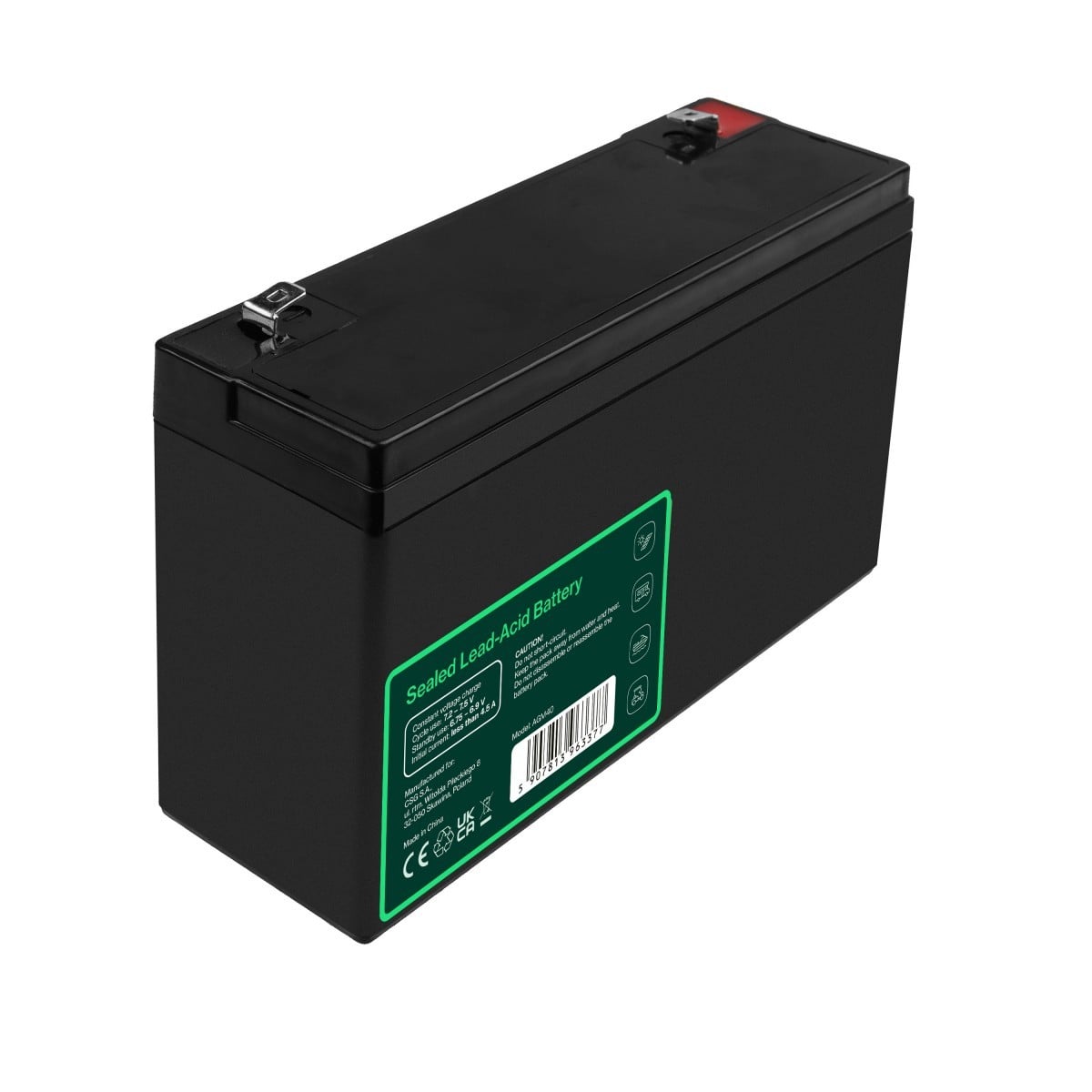 Green Cell AGM40 - 6 V - 1 pièce(s) - Noir - 15 Ah - 1,8 kg - 151 mm (4)