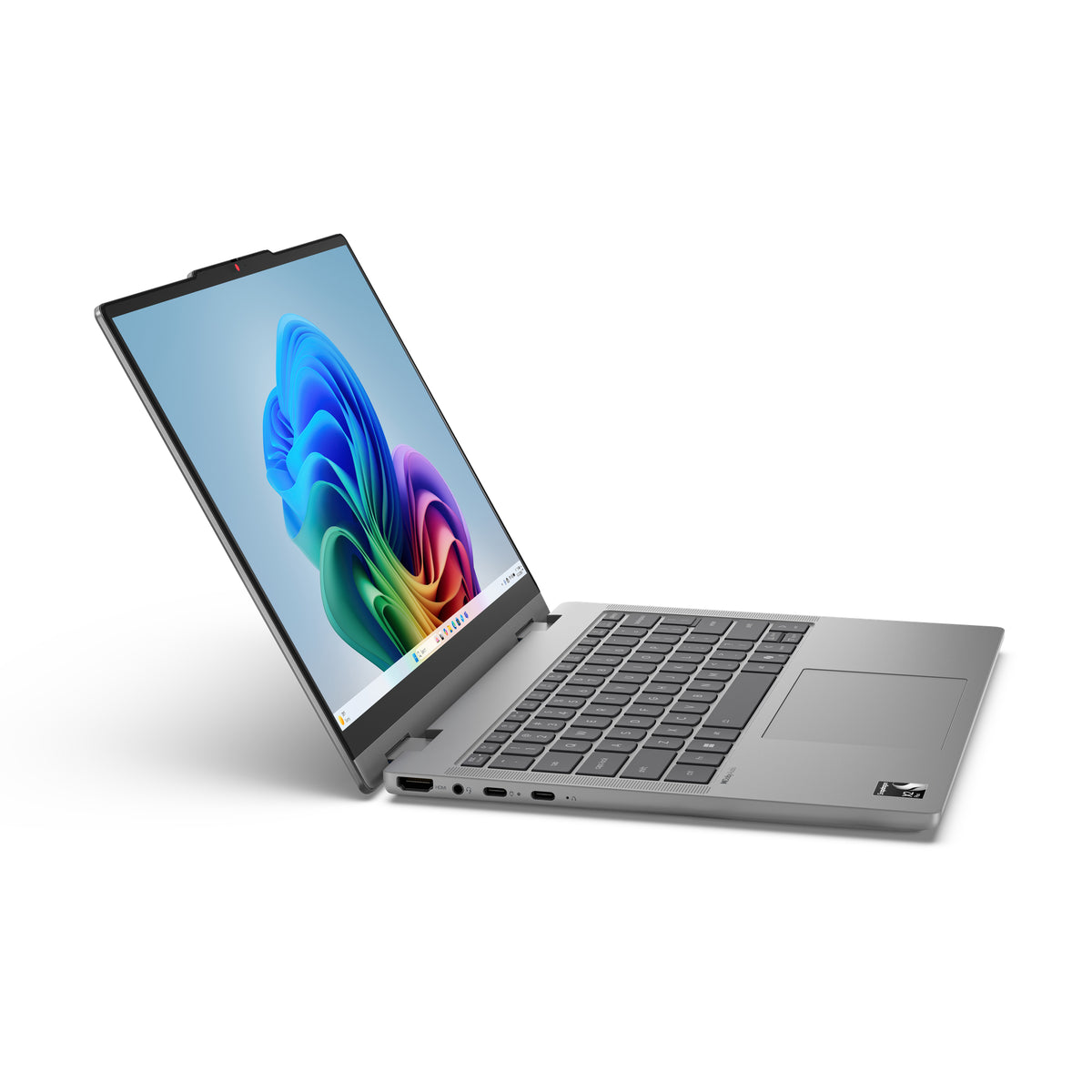 Lenovo IdeaPad 5 2-in-1 14Q8Y11 Copilot+ PC Snapdragon X2P-42-100 Híbrido (2-en-1) 35,6 cm (14") Pantalla táctil WUXGA 32 GB LPDDR5x-SDRAM 1 TB SSD Wi-Fi 7 (802.11be) Windows 11 Home Gris Alemán (7)