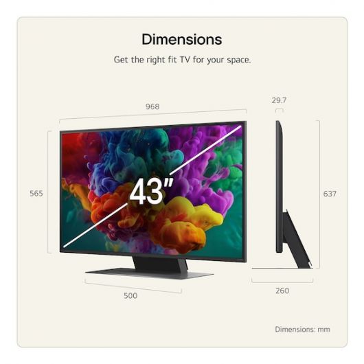 Televisor LG QNED evo AI QNED87 Mini LED 43QNED87B6A 43'/ Ultra HD 4K/ Smart TV/ WiFi (3)
