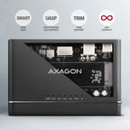 Axagon ADSA-CC USB-C 10Gbps - NVMe M.2 SSD & SATA 2.5/3.5 SSD/HDD CLONE MASTER 2 - Digital/Daten - NVMe USB 3.2 Gen 2 (3.1 Gen 2) Type-C Negro (7)