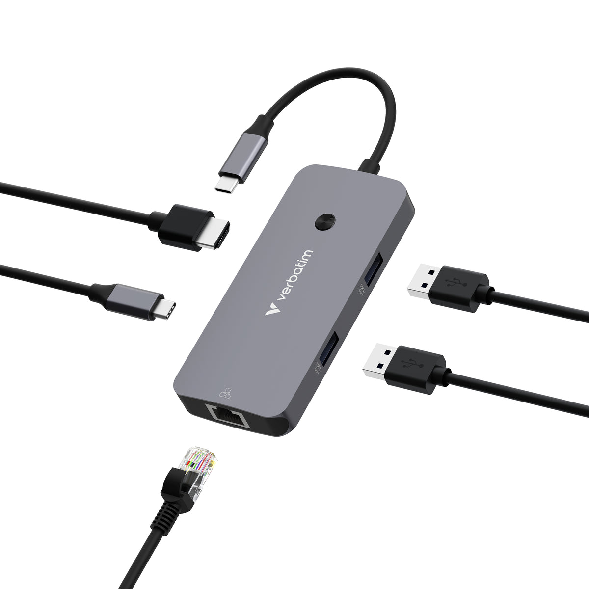Verbatim CMH-05 USB Tipo C 5000 Mbit/s Plata (2)