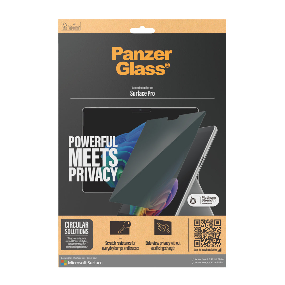 PanzerGlass ® 2-Way Privacy Screen Protector Microsoft Surface Pro X | Pro 8 | Pro 9 | Pro 10 | Pro 11 | Pro 12 | Ultra-Wide Fit Protector de pantalla 1 pieza(s) (3)