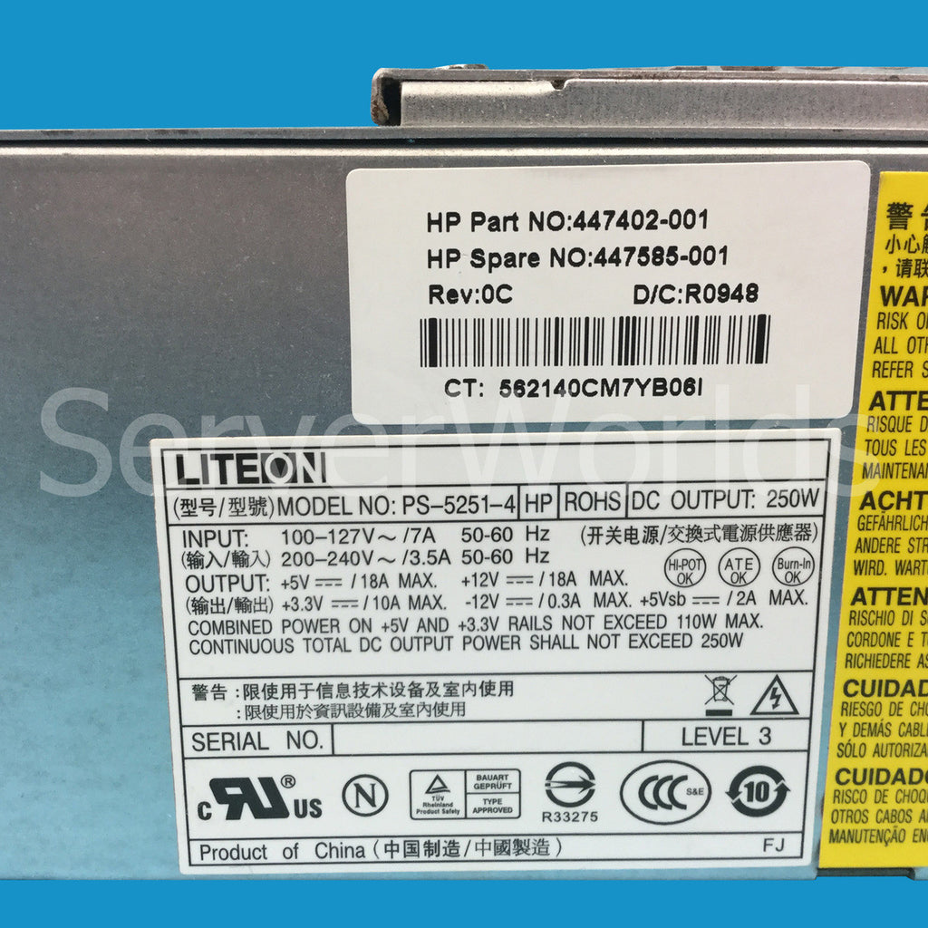 HP Fuente de alimentación 250W 447585-001-RFB – Reacondicionado (3)