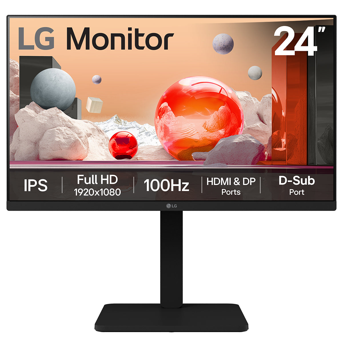 LG 24BA450-B pantalla para PC 60,5 cm (23.8") 1920 x 1080 Pixeles Full HD Negro
