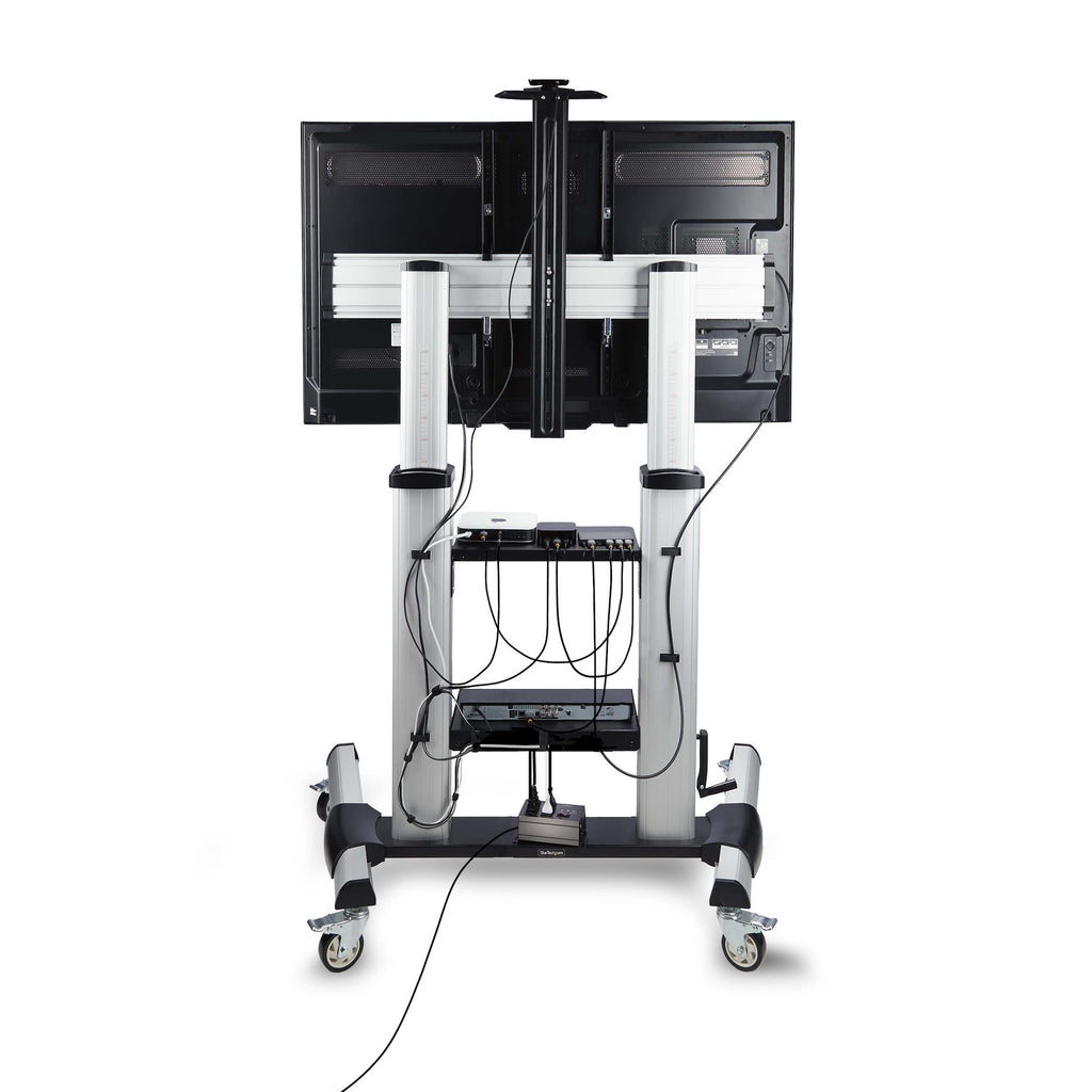StarTech.com 1110C-MOBILE-TV-CART soporte para TV 2,54 m (100") Negro, Plata (4)