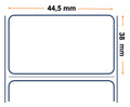 Labels, Zebra, Papel térmico, Z-Perform 1000D Extraíble, An: 44.45 mm, Al: 38.1 mm, D: 200 mm, C: 76 mm 3004876