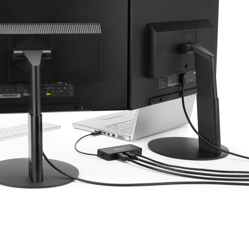 StarTech.com USBA2DPGB base para portátil y replicador de puertos Alámbrico USB 3.2 Gen 1 (3.1 Gen 1) Type-A Negro (2)