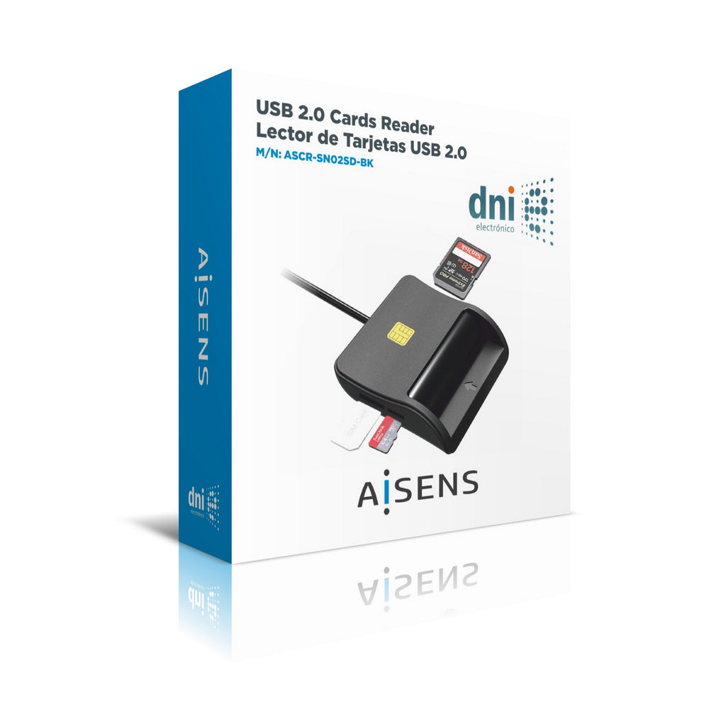 AISENS ASCR-SN02SD-BK lector de control de acceso Lector USB de control de acceso (5)