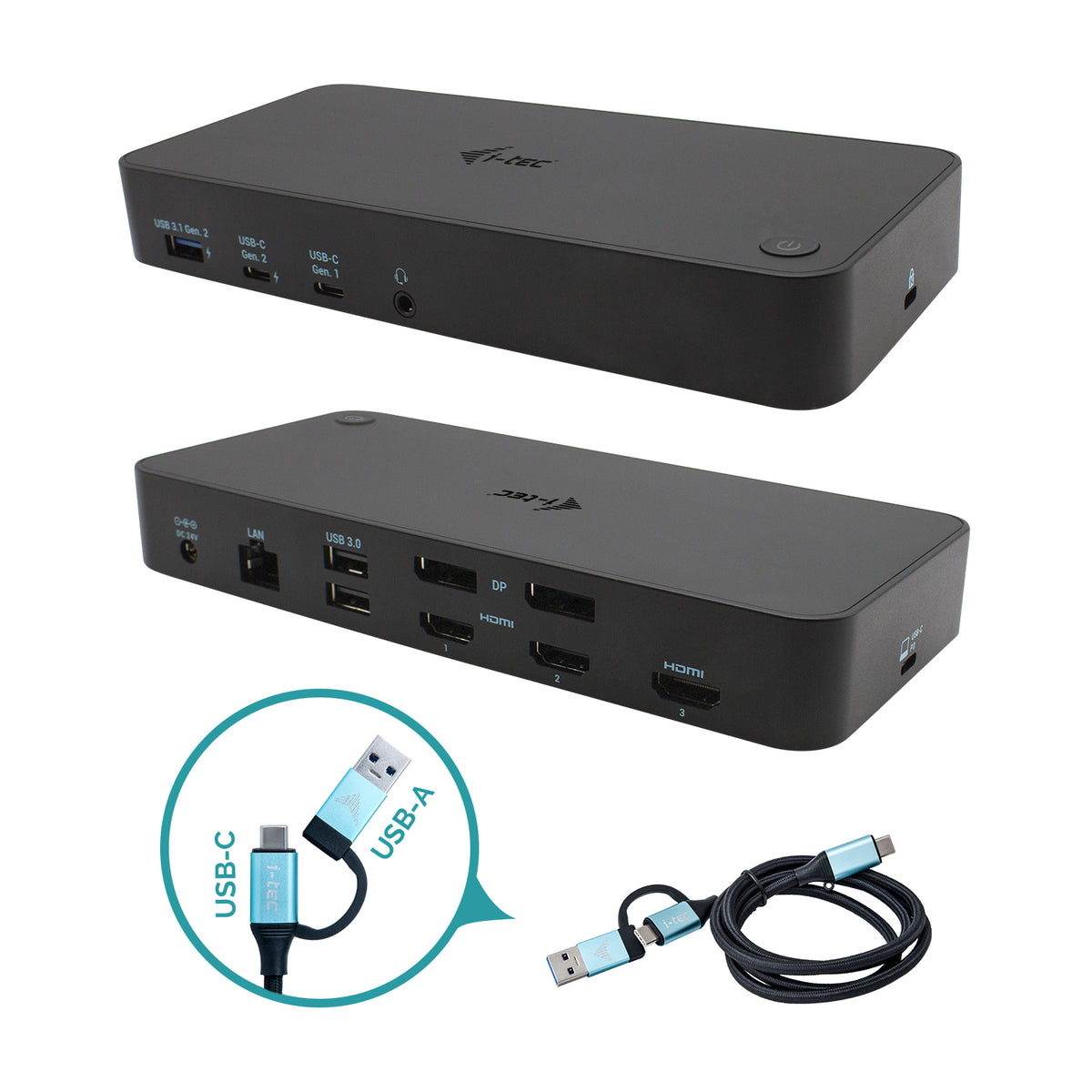 i-tec CATRIPLEDOCKPDPROUK base para portátil y replicador de puertos Alámbrico