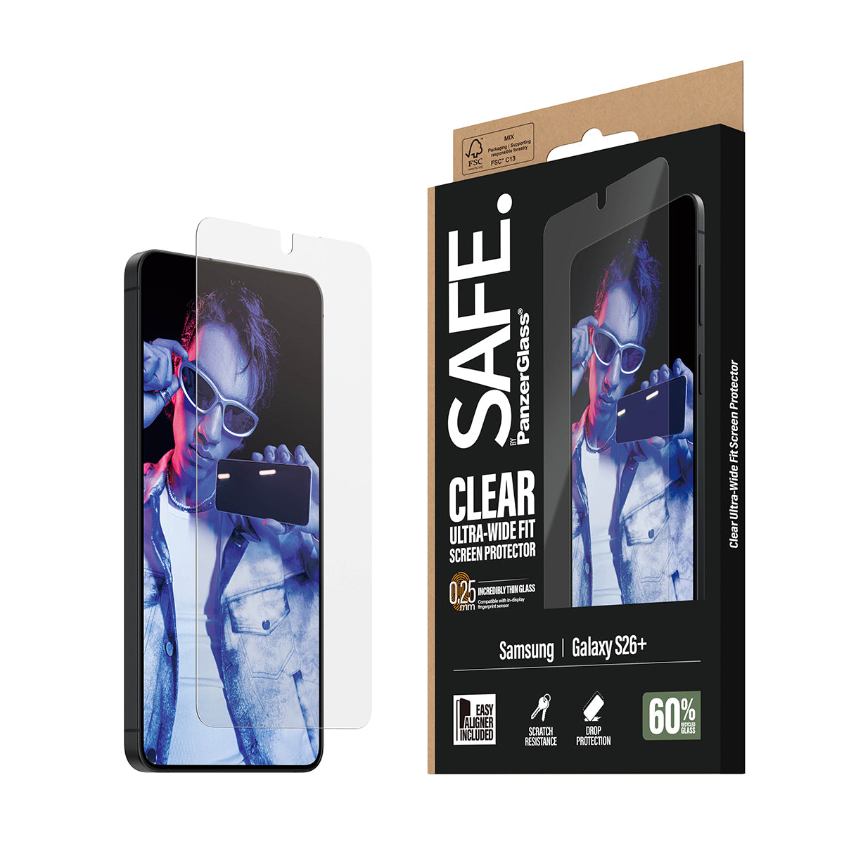 PanzerGlass SAFE. by ® Screen Protector Samsung Galaxy S26+ | Ultra-Wide Fit w. EasyAligner Protector de pantalla 1 pieza(s) (6)