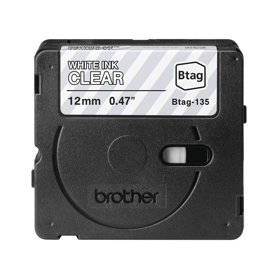 Brother BTAG-135 cinta para impresora de etiquetas Blanco sobre transparencia (3)