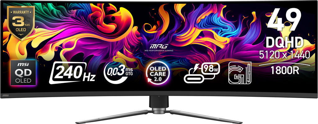 MSI MPG 491CQPX QD-OLED pantalla para PC 124,5 cm (49") 5120 x 1440 Pixeles Dual QHD Negro (2)