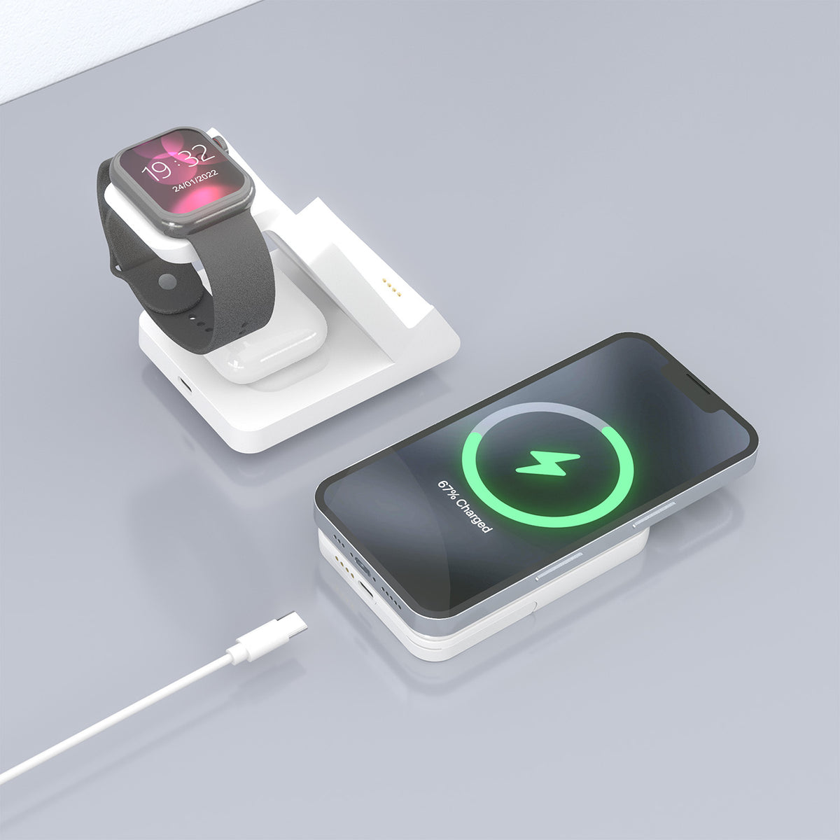 AISENS ASCH-15W4WC063-W cargador de dispositivo móvil Auriculares, Smartphone, Reloj inteligente Cargador inalámbrico Interior (9)
