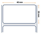 Labels, Zebra, Sintético, Z-Ultimate 3000T Blanco, An: 45 mm, Al: 35 mm, Di: 127 mm, Ce: 25.4 mm 3011017