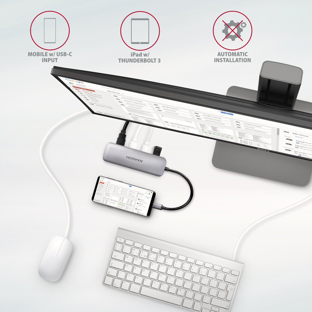 Axagon HMC-HCR3A 3x USB-A+ HDMI+ SD/microSD USB-C 3.2 Gen 1 hub 20cm Alámbrico USB 3.2 Gen 1 (3.1 Gen 1) Type-C Gris (5)