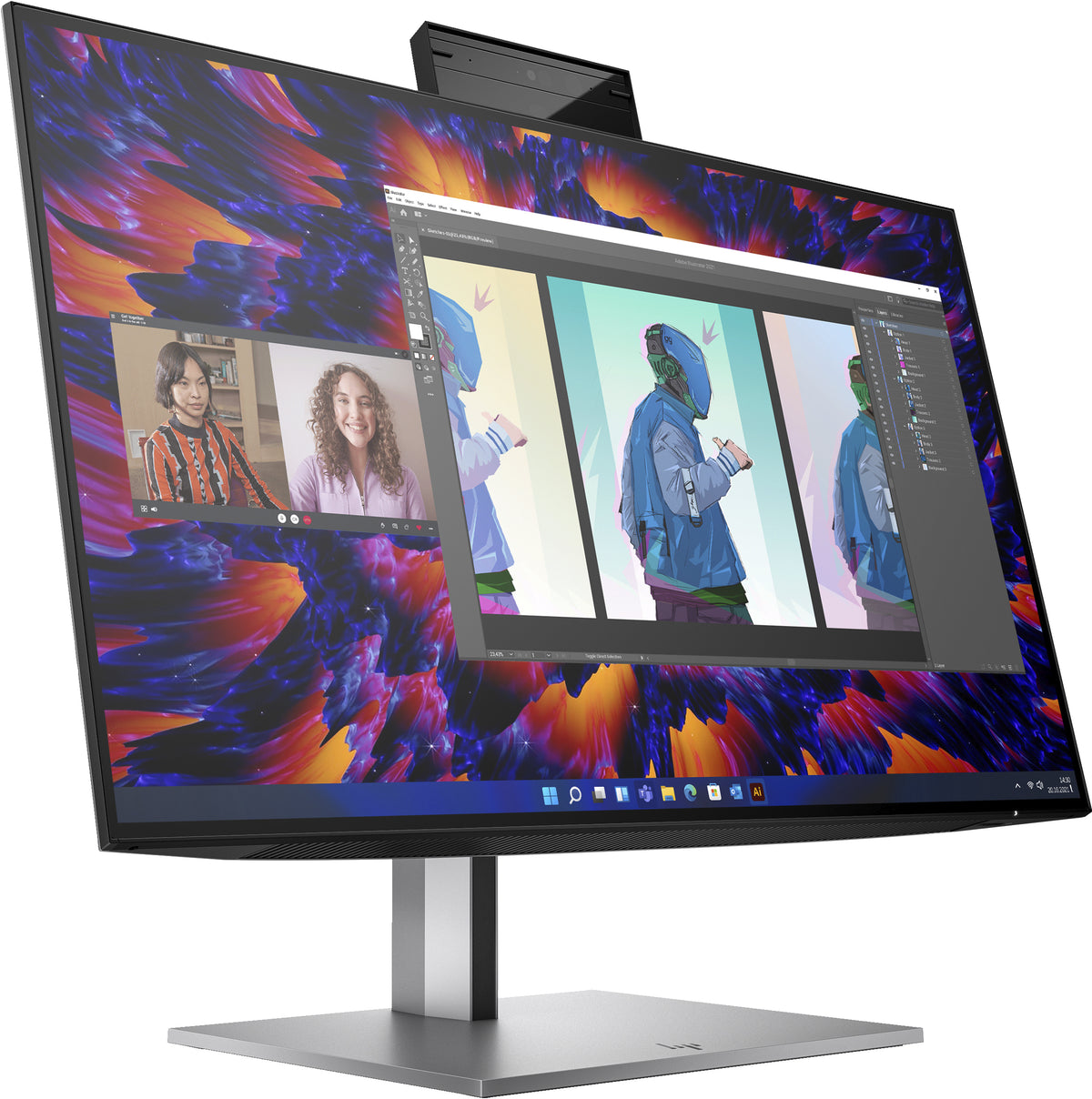 HP Z24m G3 QHD Conferencing Display pantalla para PC 60,5 cm (23.8") 2560 x 1440 Pixeles Quad HD LCD Plata (3)