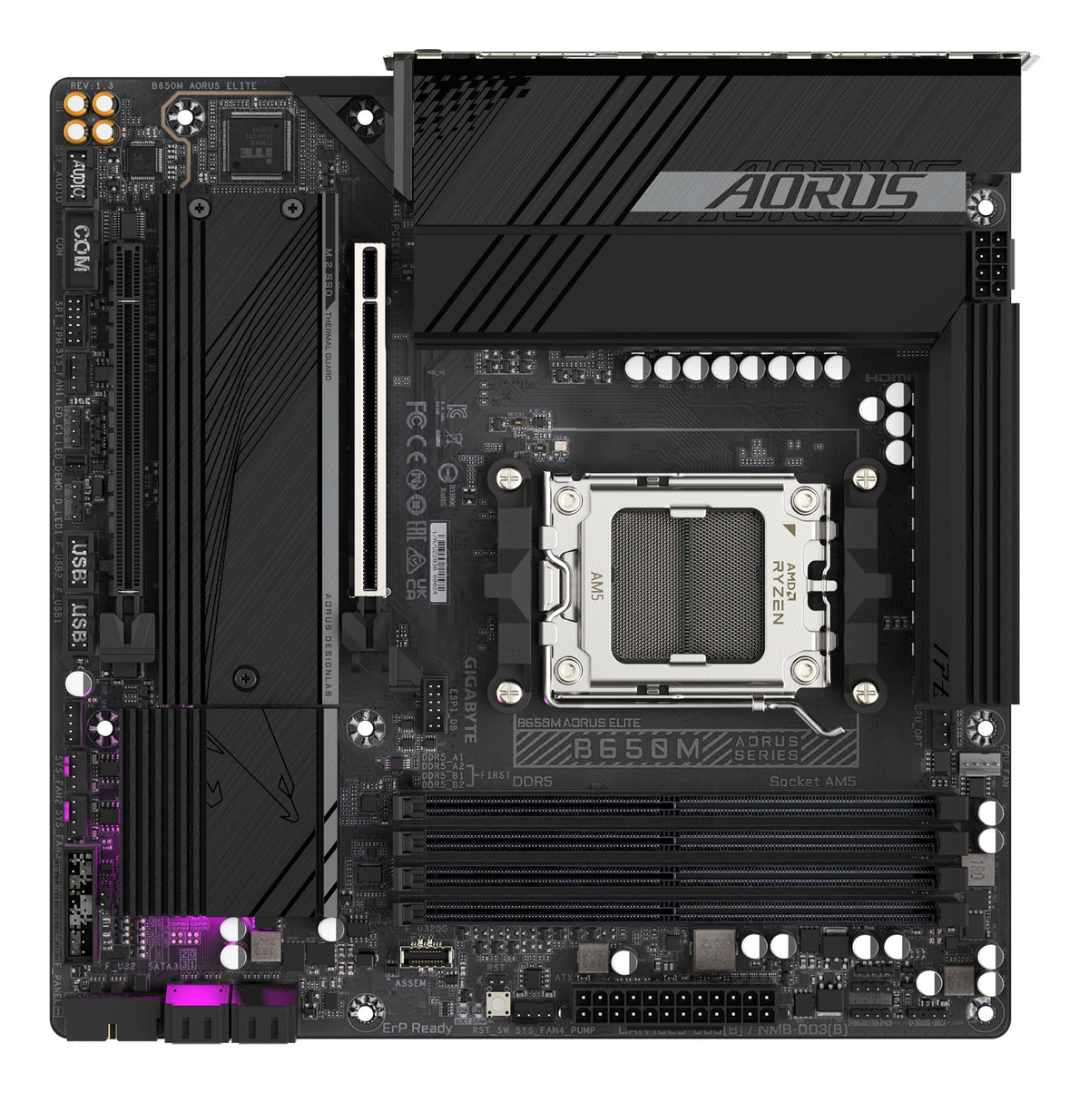 GIGABYTE B650M AORUS ELITE (Rev. 1.3) AMD B650 Zócalo AM5 micro ATX (4)