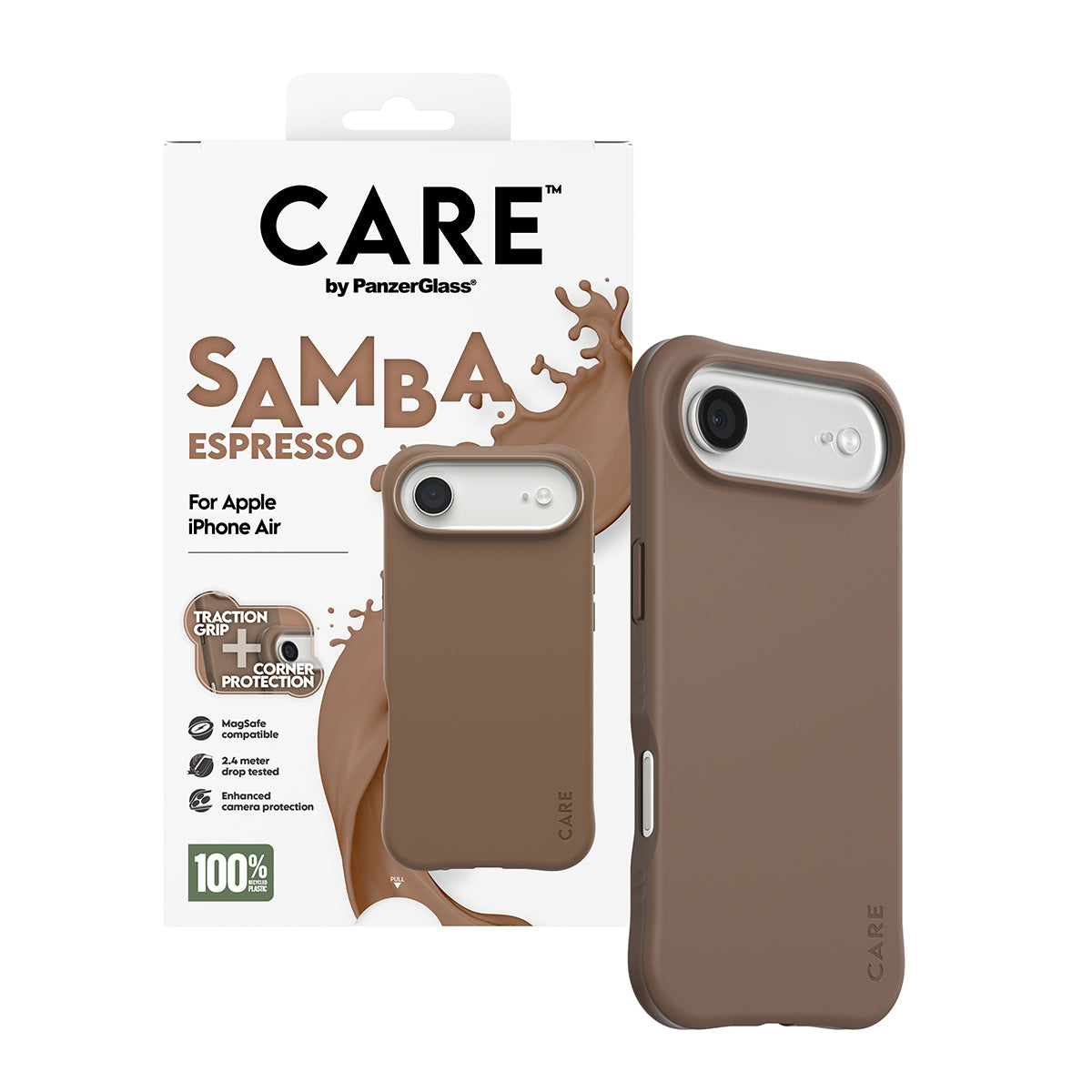 PanzerGlass CARE™ by ® Samba Case Espresso w. MagSafe iPhone Air funda para teléfono móvil Marrón (5)