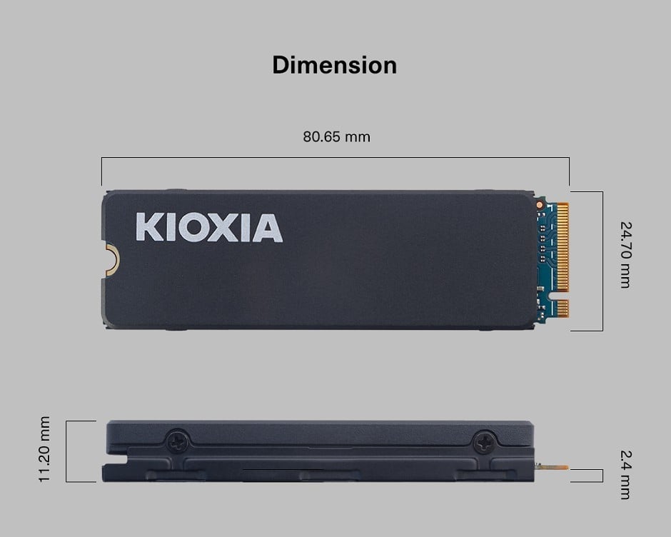 Kioxia LSC11K1T02G8 disque SSD interne 1 To M.2 PCI Express 4.0 NVMe BiCS FLASH TLC (4)