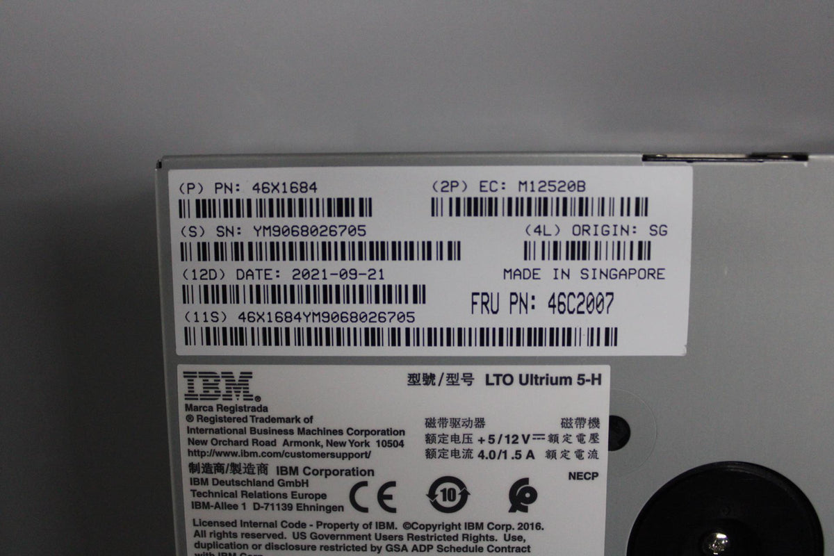 IBM LTO5 HH SAS INTERNO 46C2007-RFB – Reacondicionado