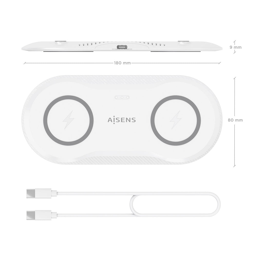 AISENS ASCH-15W2WC059-W cargador de dispositivo móvil Auriculares, Smartphone Cargador inalámbrico Interior (6)