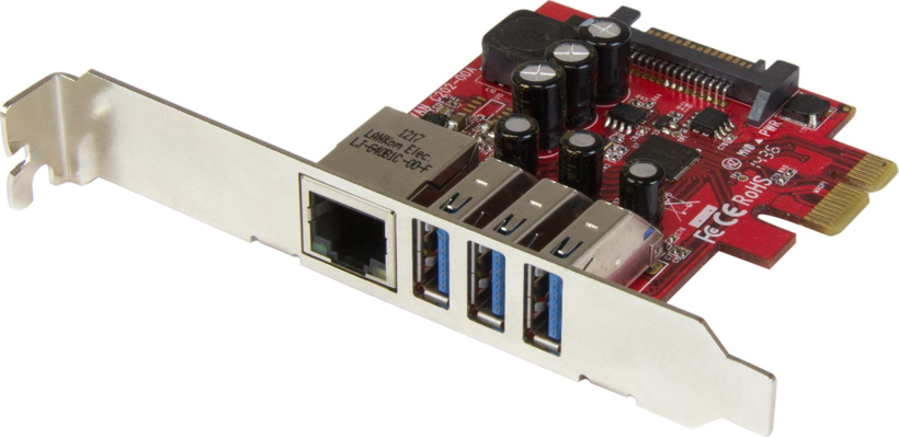Startech PEXUSB3S3GE - Ladrón USB Interno, Adaptador red / USB