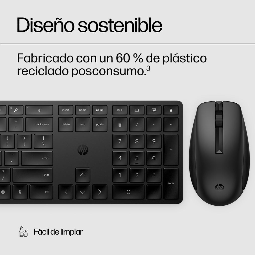 HP 650 Wireless Keyboard and Mouse Combo Black teclado Ratón incluido Hogar RF inalámbrico Negro (9)