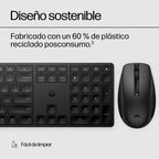 HP 650 Wireless Keyboard and Mouse Combo Black teclado Ratón incluido Hogar RF inalámbrico Negro (9)