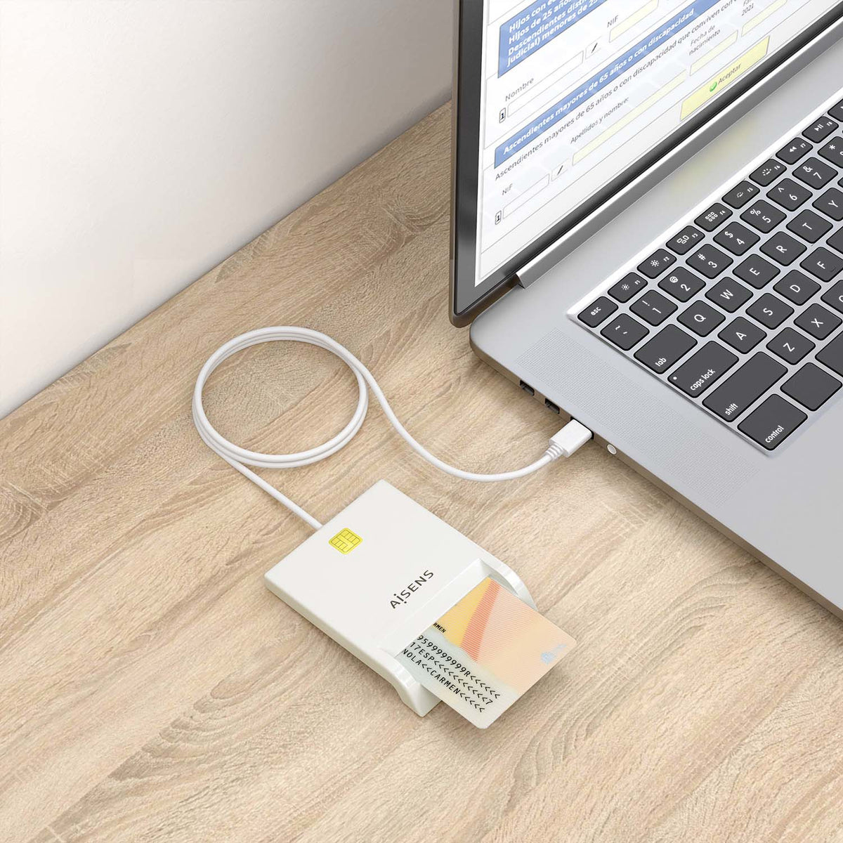 AISENS ASCR-SN07-W lector de tarjeta inteligente Interior USB USB 2.0 (6)