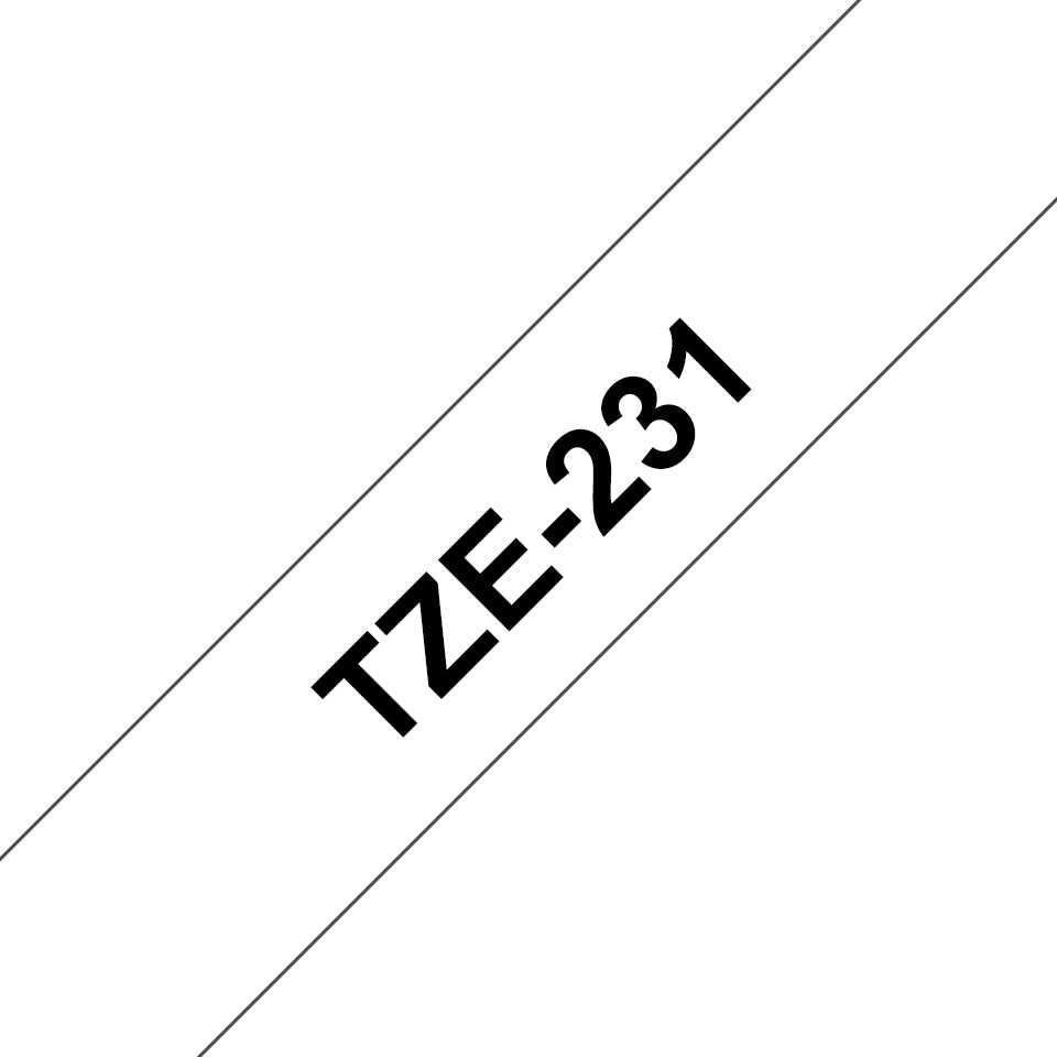 Brother TZE-231 cinta para impresora de etiquetas Negro sobre blanco (2)