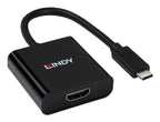 Lindy 43438 adaptador de cable de vídeo 0,15 m USB Tipo C HDMI Negro (4)