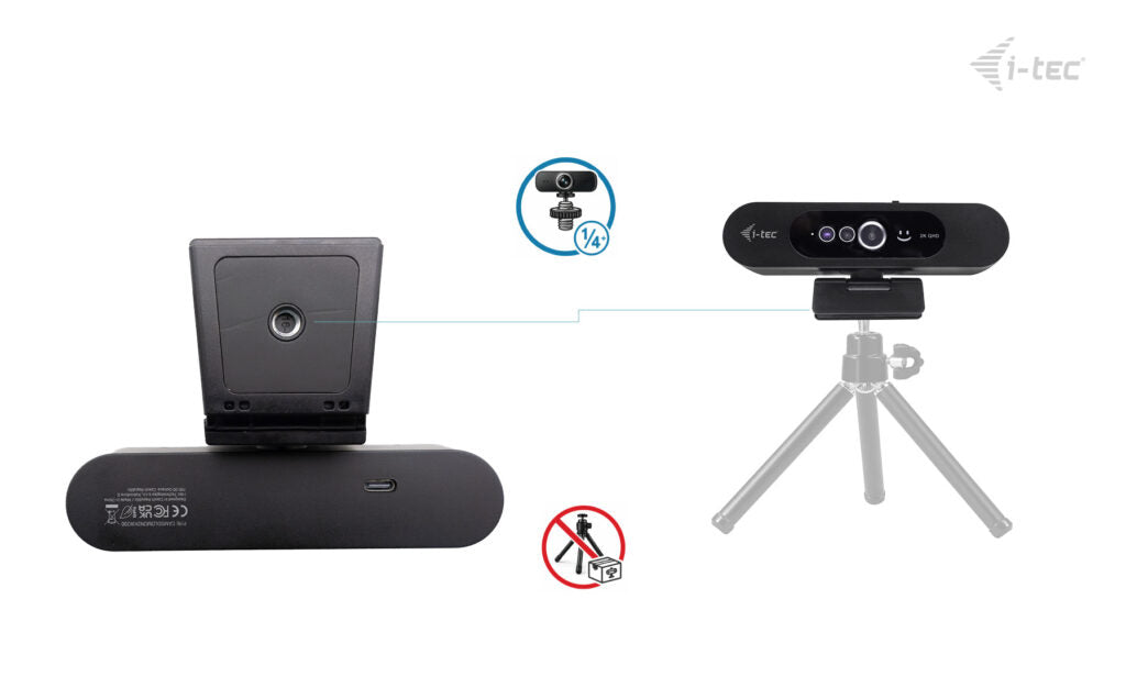 i-tec SOLOMON WH200 cámara web 4 MP 2560 x 1440 Pixeles USB Negro