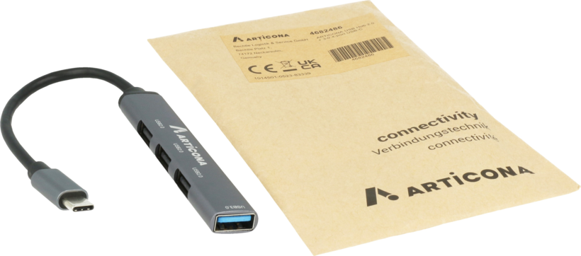 Hub USB ARTICONA 2.0 + 3.0 4 pu. tipo C (4)