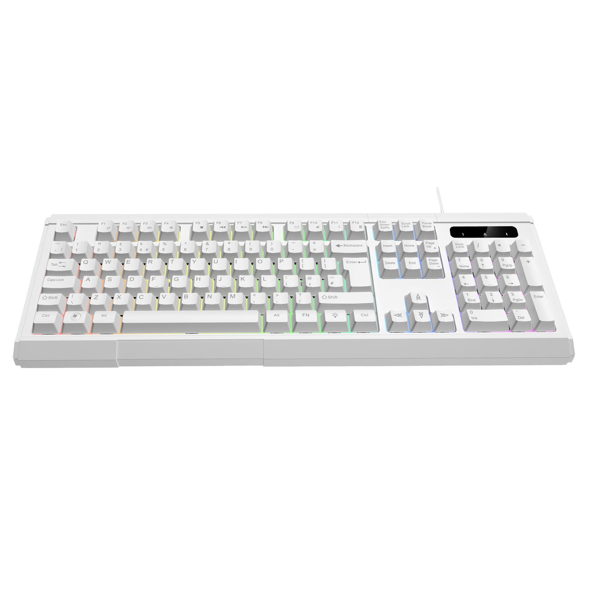 VIDA GAMER WHT 4IN1 USB KB MS HS KIT teclado Ratón incluido Juego QWERTY Inglés del Reino Unido Blanco (9)