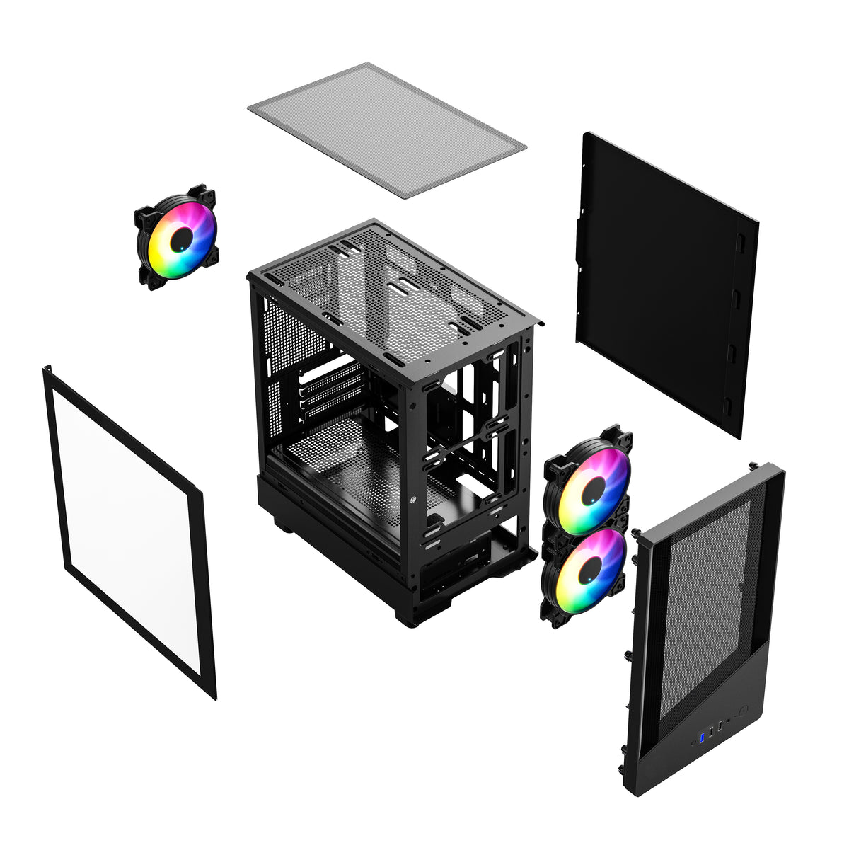 VIDA SPIRE M MATX BLACK GAMING CASE Micro Torre Negro (5)
