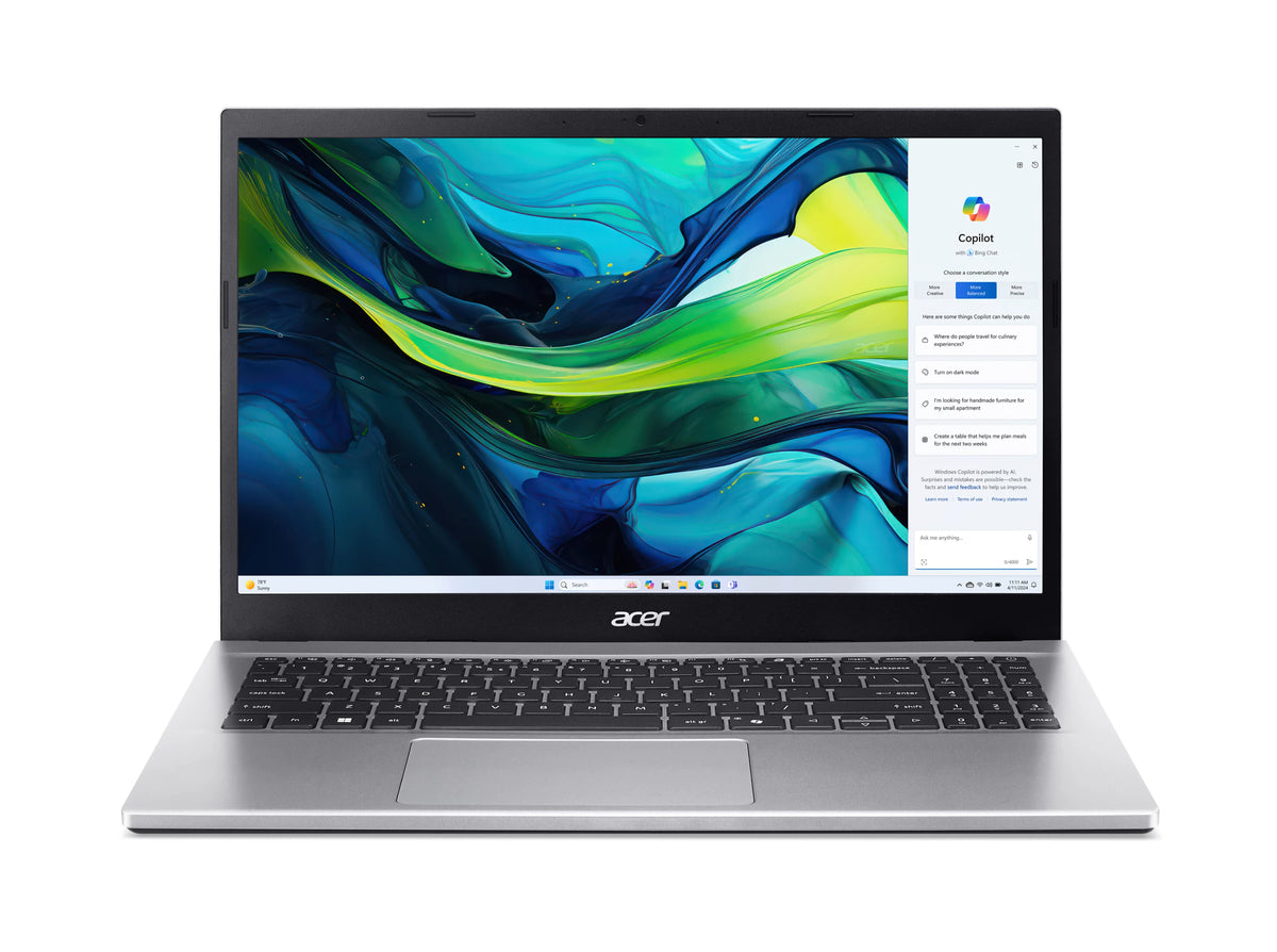 Acer Aspire Go 15 AG15-42P-R1VS AMD Ryzen™ 7 5825U Portátil 39,6 cm (15.6") Full HD 8 GB DDR4-SDRAM 512 GB SSD Wi-Fi 6 (802.11ax) FreeDOS Plata (2)
