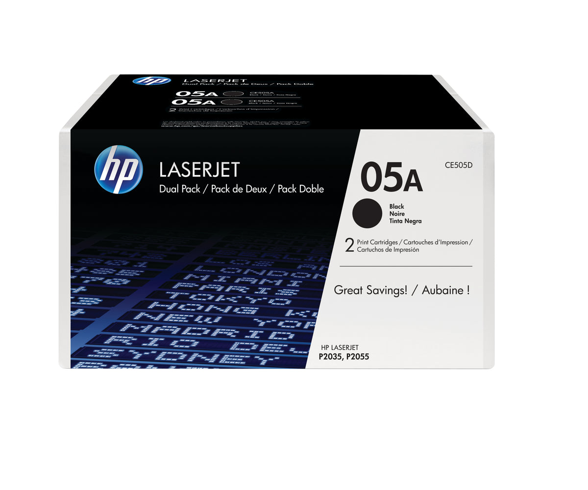 HP 05A 2-pack Black Original LaserJet Toner Cartridges cartucho de tóner 2 pieza(s) (2)