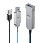 Lindy 43345 cable USB USB 3.2 Gen 1 (3.1 Gen 1) 30 m USB A 2 x USB A 5 Gbit/s Azul, Plata (2)