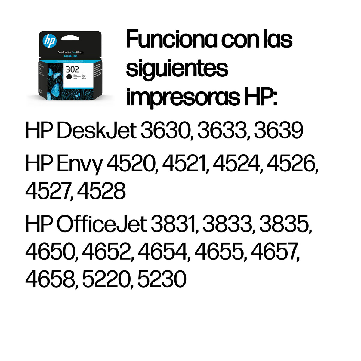 HP 302 Black Original Ink Cartridge cartucho de tinta 1 pieza(s) Estándar (3)