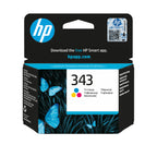 HP 343 Tri-color Original Ink Cartridge cartucho de tinta 1 pieza(s) Rendimiento estándar Cian, Magenta, Amarillo (2)